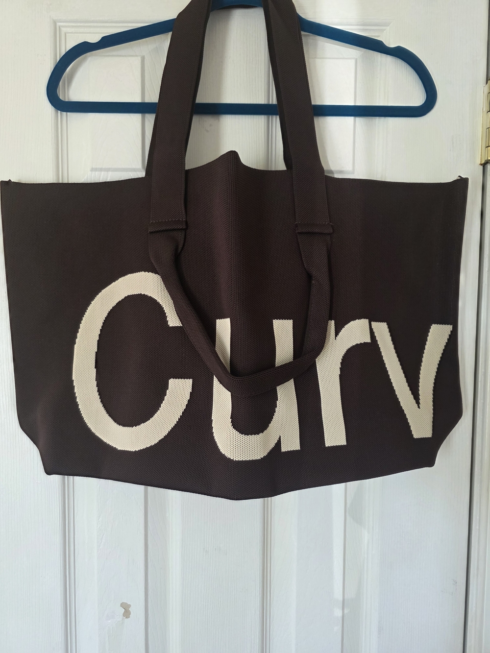 Brand New Curves Chocolate Brown Knit Tote Bag
